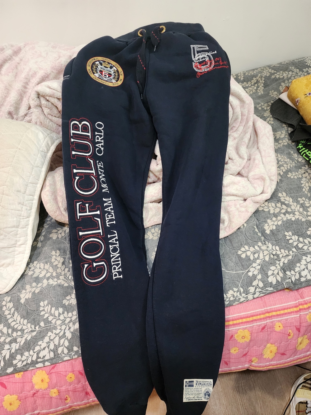 Geographical Norway Men's Navy Golf Club Graphic Joggers